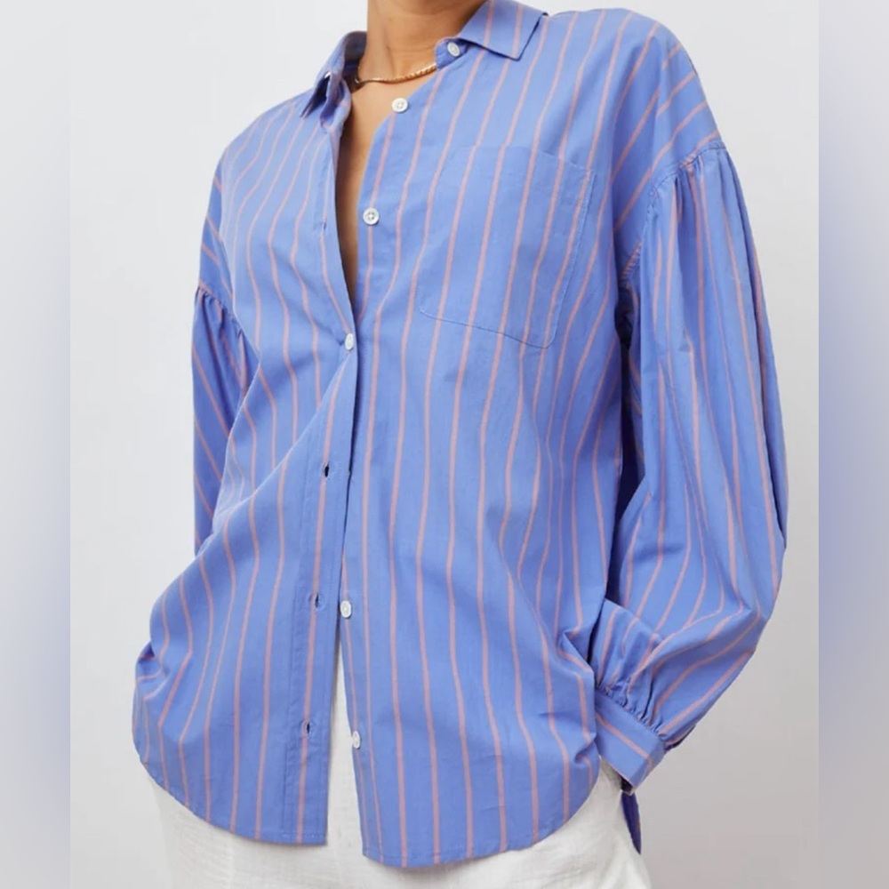 Rails Lavender and Coral Striped Button Down Shirt - image 1